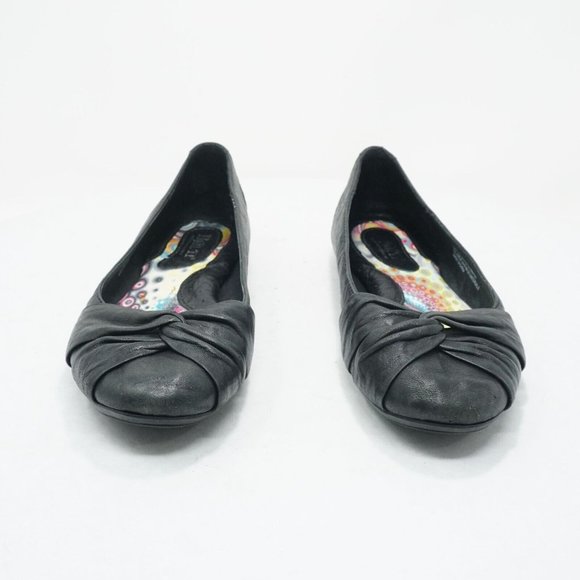 Born Womens Lilly Flats Shoes Black Twisted Leather Slip On Size 7M - Picture 3 of 11
